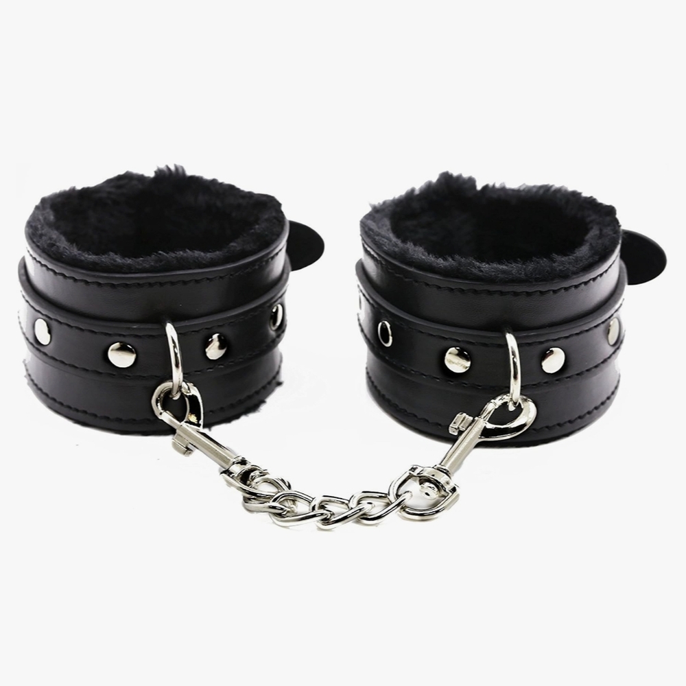 Black Faux Fur Handcuffs